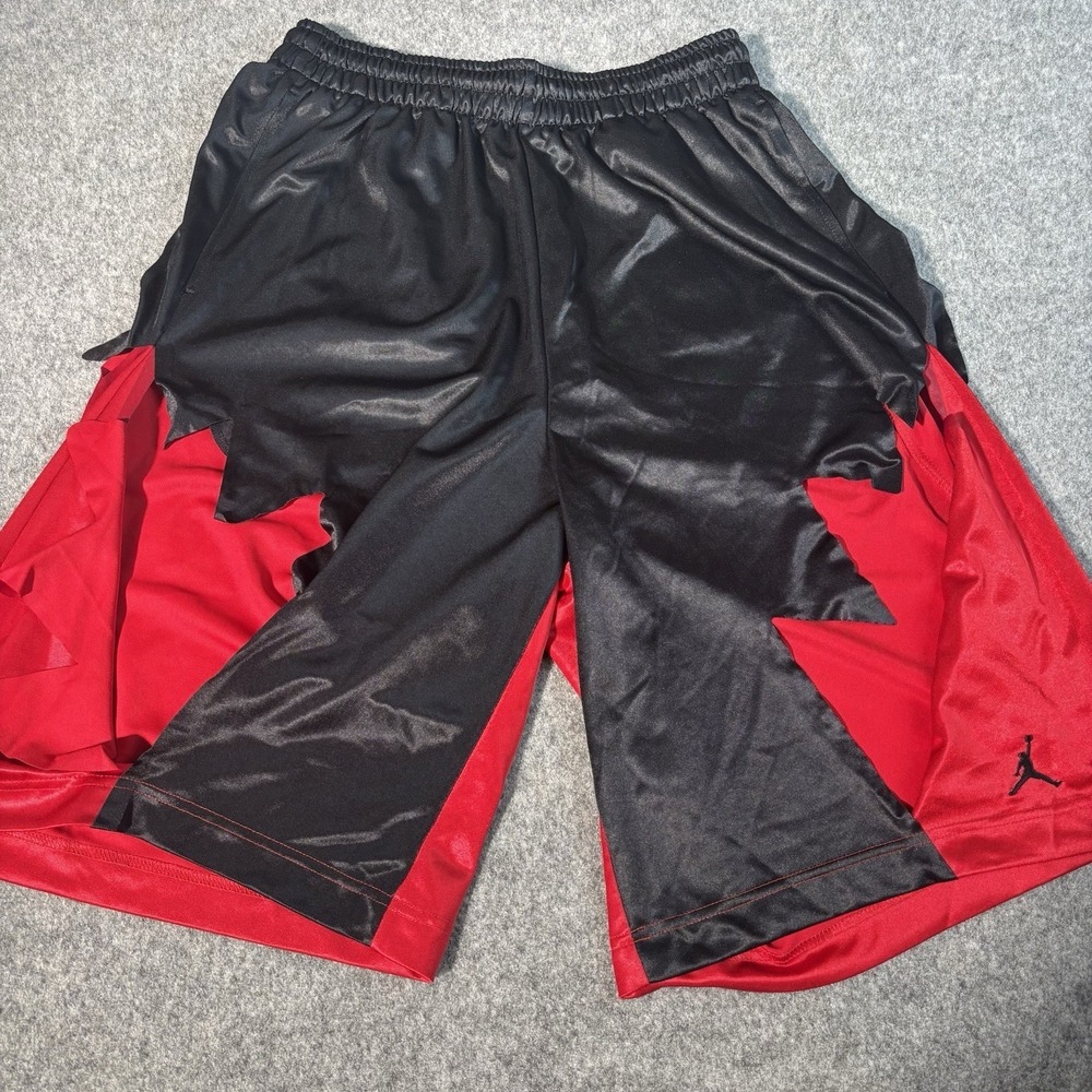 Jordan Basketball Shorts Men's Medium Shark Teeth Jumpman Logo Retro Red Black